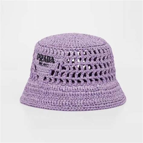 prada purple bucket hat